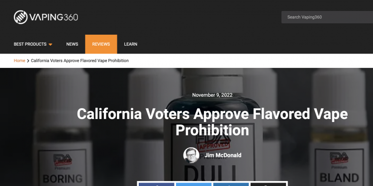 California Passes Flavor Ban: Non-Tobacco Flavored Products Banned