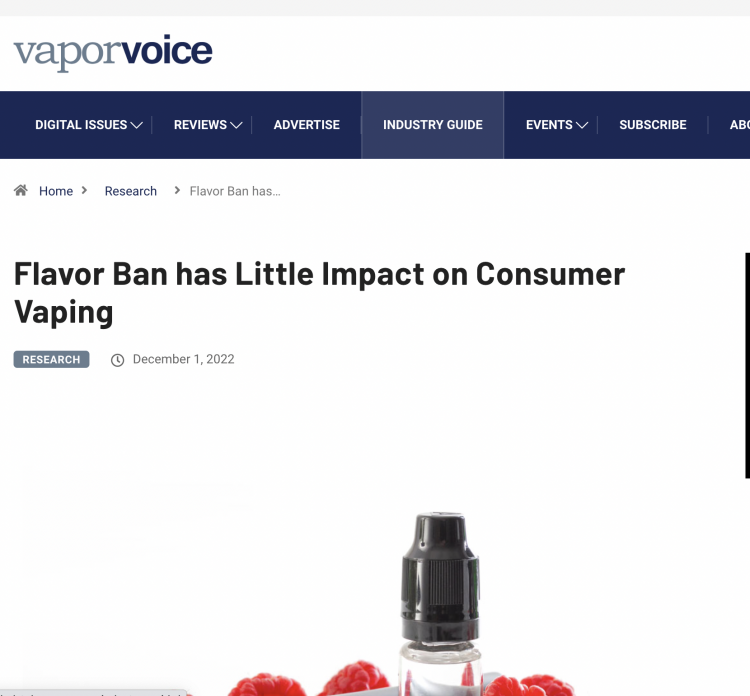 Effects of Flavor Ban on E-Cigarette Users
